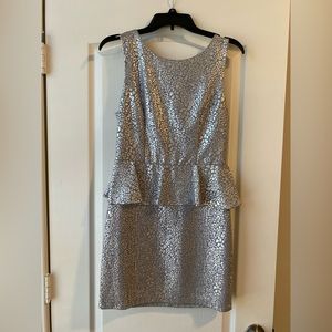 Short cute silver leopard print dress